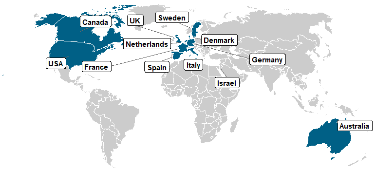 InterLymph Member Country Map